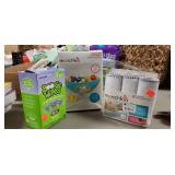 Lot of Waterproof Liners, Saline Nose Wipes, and