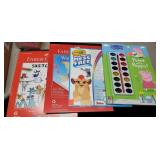 Lot of sketch and watercolor paper,  paint