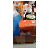 Flat of cleaning supplies