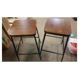 A pair of Metal & Wood Counter Stools - Project