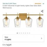 CLAXY Industrial 4-Light Vanity Lights Clear