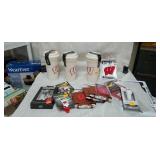 Flat of Wisconsin college items