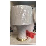 Lamp & shade.  Wi/ bulb. Approx 28" tall.  Lamp