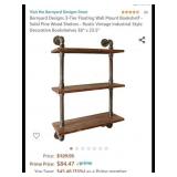 2 shelf Industrial Floating Pine Bookshelf