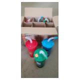 Box of 6 cups with straws