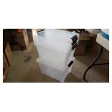 Set of Clear Plastic Totes (6 ct)
