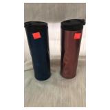 2 double wall coffee tumblers.  14 oz.