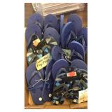 Lot of  flip flops. Toddler sizes small & large.