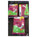 Feminine pads protection.  3 packs. 40 each.