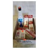 Flat of press on nails, polish, polish remover, &