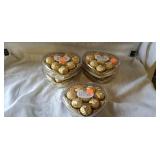 5 heart containers of Ferrero Rocher  chocolates