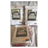 3 pairs ruffled tiers.  Curtains.