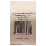 High compression therapy knee brace with metal