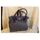LARGE NAVY/SILVER HANDBAG - VERY NICE