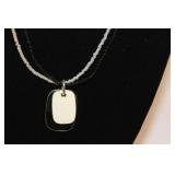 2 BEADED STRANDS BLACK/WHITE NECKLACE 2 BEADED STRANDS BLACK/WHITE NECKLACE