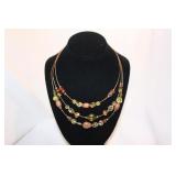 3 STRAND GREEN/AMBER NECKLACE 3 STRAND GREEN/AMBER NECKLACE