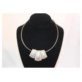 JONES NEW YORK SILVERTONE BANGLE NECKLACE JONES NEW YORK SILVERTONE BANGLE NECKLACE