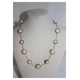 SILVER AND OFFWHITE FACETED ROUNDS NECKLACE