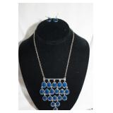 5 TIER BLUE/SILVER NECKLACE AND EARRINGS SET 5 TIER BLUE/SILVER NECKLACE AND EARRINGS SET