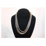 ANNE KLEIN 3 STRAND GOLD NECKLACE ANNE KLEIN 3 STRAND GOLD NECKLACE