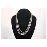 ANNE KLEIN 3 STRAND GOLD NECKLACE