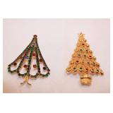 2 CHRISTMAS TREE PINS