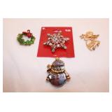4 CHRISTMAS PINS 4 CHRISTMAS PINS