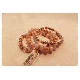 PINK/GOLD BEADED STRETCH BRACELETS PINK/GOLD BEADED STRETCH BRACELETS