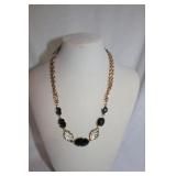 JONES NEW YORK BLACK/GOLD RHINESTONE NECKLACE