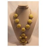 LONG GOLDTONE YELLOW STATEMENT NECKLACE LONG GOLDTONE YELLOW STATEMENT NECKLACE