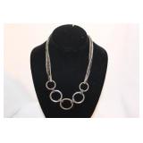 SILVERTONE CIRCLES NECKLACE