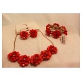 CROFT AND BARROW ORANGE FLORAL SET CROFT AND BARROW ORANGE FLORAL SET