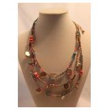CHICO'S 3 STRAND BEADED NECKLACE CHICO'S 3 STRAND BEADED NECKLACE