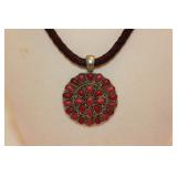CHAPS RED BEAD CIRCLE NECKLACE CHAPS RED BEAD CIRCLE NECKLACE