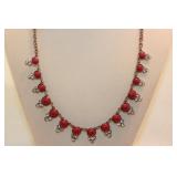 LANE BRYANT RED/RHINSTONE NECKLACE LANE BRYANT RED/RHINSTONE NECKLACE