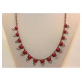 LANE BRYANT RED/RHINSTONE NECKLACE