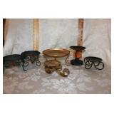 LOT OF CHRISTMAS AND MISC. METAL CANDLE STANDS LOT OF CHRISTMAS AND MISC. METAL CANDLE STANDS