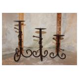 SET OF 3 METAL CANDLE STANDS