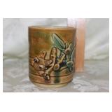 SIGNED FROG RELIEF SMALL POTTERY PLANTER SIGNED FROG RELIEF SMALL POTTERY PLANTER