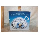 GODINGER SILVER PLATED HEART SHAPED CANDY DISH - N GODINGER SILVER PLATED HEART SHAPED CANDY DISH - N