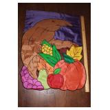 2'X3' CORNUCOPIA FLAG W/ BLUE BACKGROUND 2'X3' CORNUCOPIA FLAG W/ BLUE BACKGROUND
