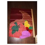 2'X3' CORNUCOPIA FLAG W/ MAROON BACKGROUNG 2'X3' CORNUCOPIA FLAG W/ MAROON BACKGROUNG