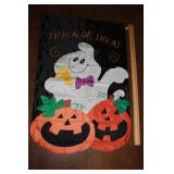 2'X3' 'TRICK OR TREAT' GHOST AND PUMPKINS FLAG 2'X3' 'TRICK OR TREAT' GHOST AND PUMPKINS FLAG
