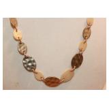 JONES NEW YORK COPPER/SILVER/OPAL TONE NECKLACE