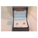 NEW DIRECTIONS PINK CUBIC ZIRCONIA EARRINGS NEW DIRECTIONS PINK CUBIC ZIRCONIA EARRINGS