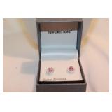 NEW DIRECTIONS PINK CUBIC ZIRCONIA EARRINGS