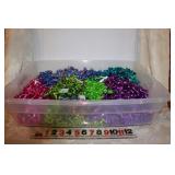 LOT OF CURLED RIBBON GIFT BOWS - PINK/PURPLE/GREEN LOT OF CURLED RIBBON GIFT BOWS - PINK/PURPLE/GREEN