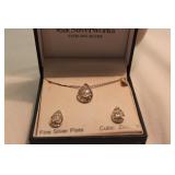 BELK SILVERWORKS CUBIC ZIRCONIA NECKLACE/EARRINGS BELK SILVERWORKS CUBIC ZIRCONIA NECKLACE/EARRINGS