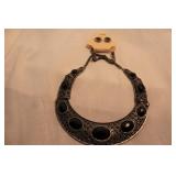 MOCHA BLACK CIRCULAR NECKLACE AND EARRINGS MOCHA BLACK CIRCULAR NECKLACE AND EARRINGS