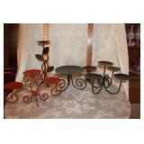 LOT OF METAL CANDLE STANDS LOT OF METAL CANDLE STANDS